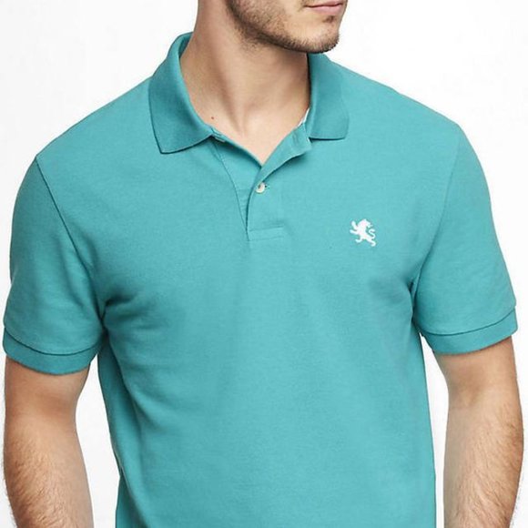Express Other - Express Mens Short Sleeve Lion Embroidered Polo